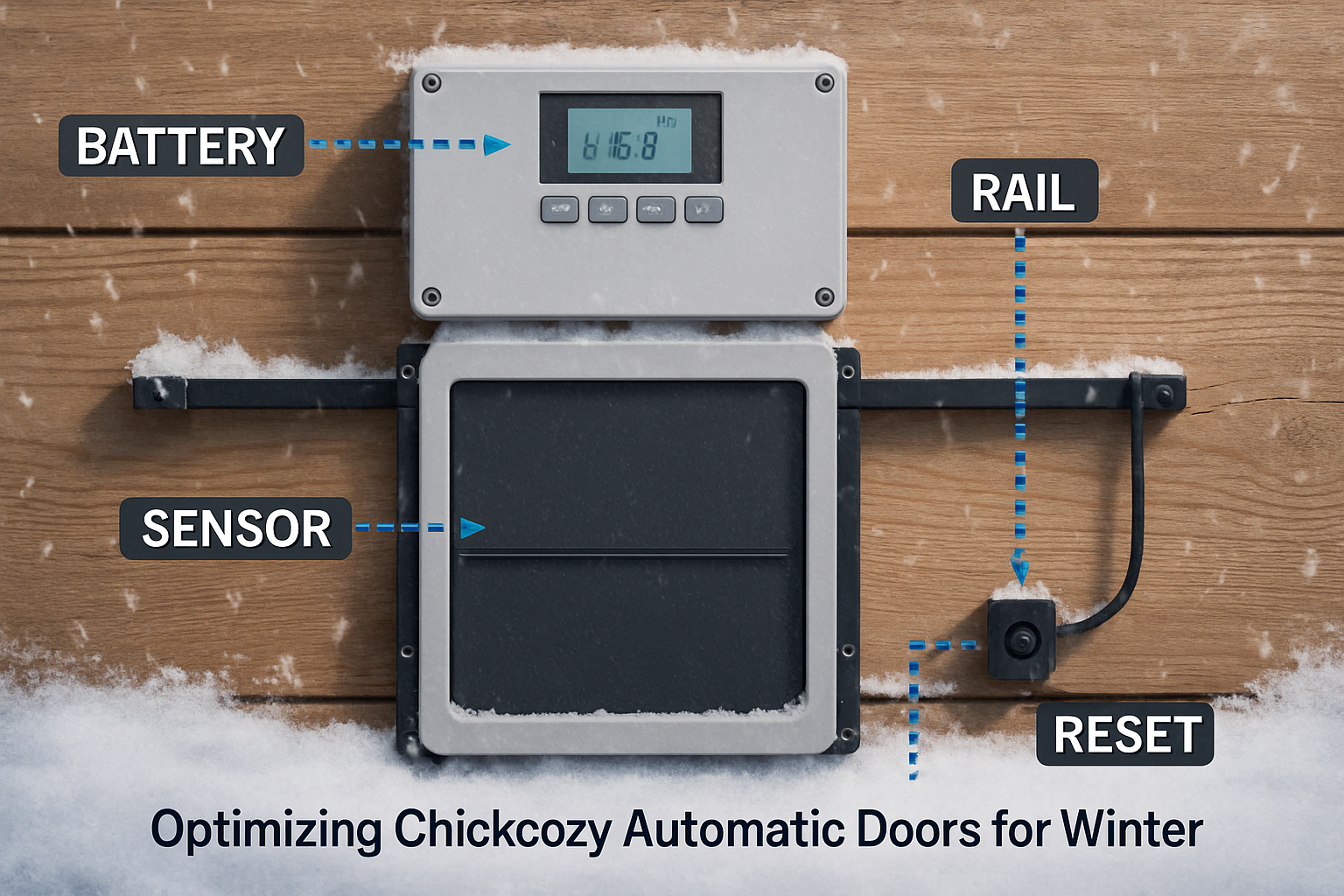 Optimizing Chickcozy Automatic Doors for Winter Conditions technical checkpoint image with clear practical checkpoints