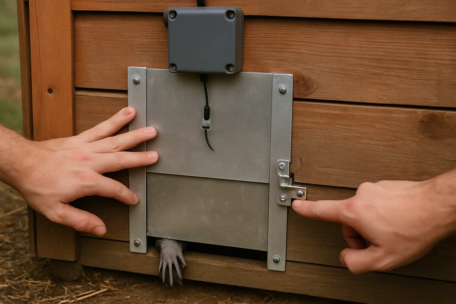 Why a Self-Locking Coop Door is Your Best Defense Against Predators field procedure image for 🦾 1. The Engineering Flaw of the "Gravity Gate"